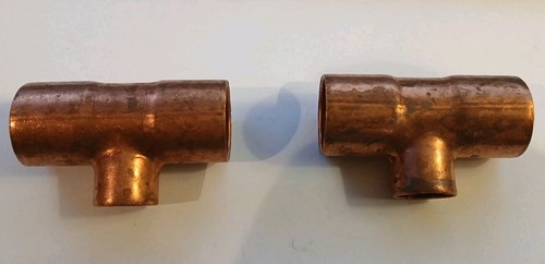 Elkhart 3/4" x 3/4" x 1/2" Inch CxCxC Sweat Reducing Copper Tee Fitting Qty2