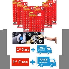 NEW 50 ASSORTED BUTTON CELL WATCH BATTERY BATTERIES AG.