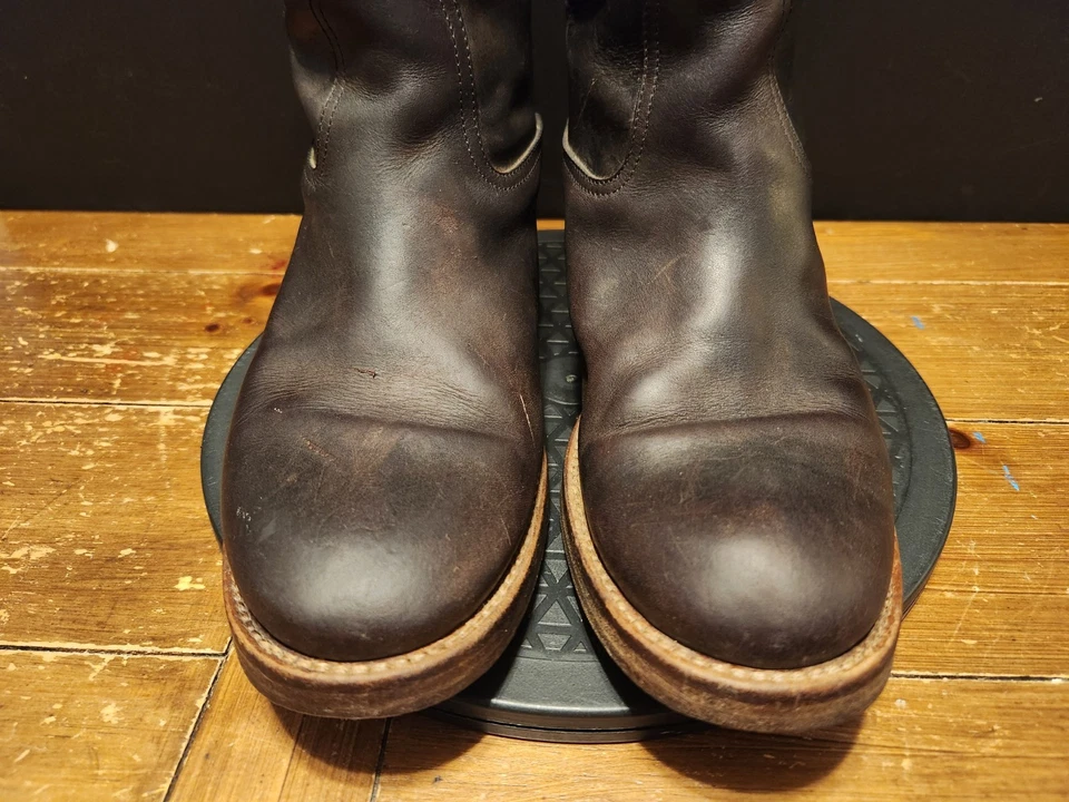 CLÁSICAS Ralph Lauren Cuero Envejecido Moto Montar Botas Occidentales Talla 8 Negras Foto 4 de 4