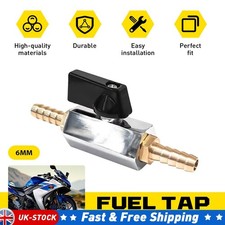 Brass Fuel Tap Valve 6mm In-Line For Scooter ATV Motorcycle Petrol Cut Off New
