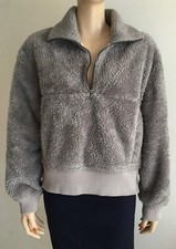 Varley Fleece Womens Gray Daphne 1/2 Zip Sherpa Pullover Sweatshirt Jacket sz S