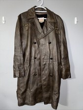 Vintage 70s/80s Double Breasted Leather Trench Coat