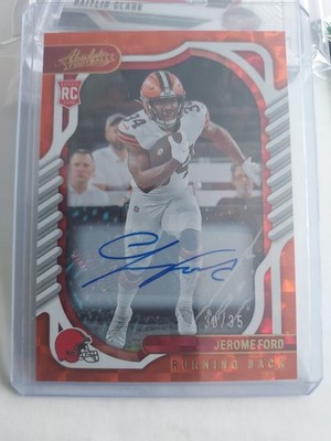 2022 Panini Absolute - Rookies #171 Jerome Ford (RC) Orange Auto