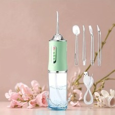 Portable Rechargeable Water Flosser Oral Irrigator 4 Nozzles Plaque Remover