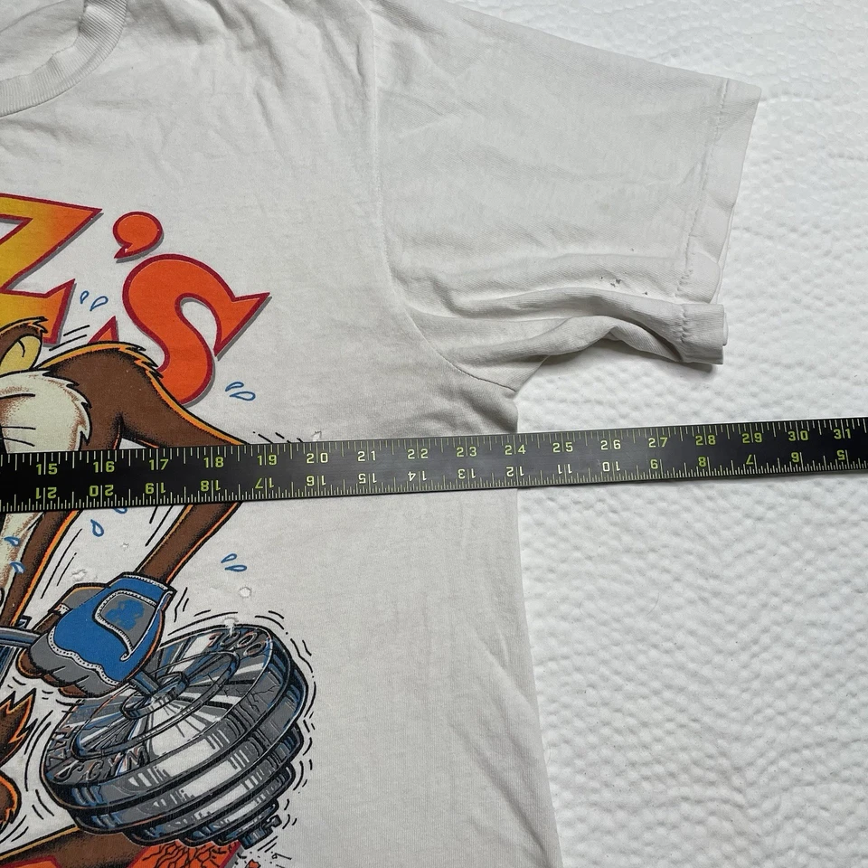 Camiseta 1988 Vintage Looney Tunes TAZ GYM Ponto Único Tamanho XL Tazmanian - Imagem 4 de 4