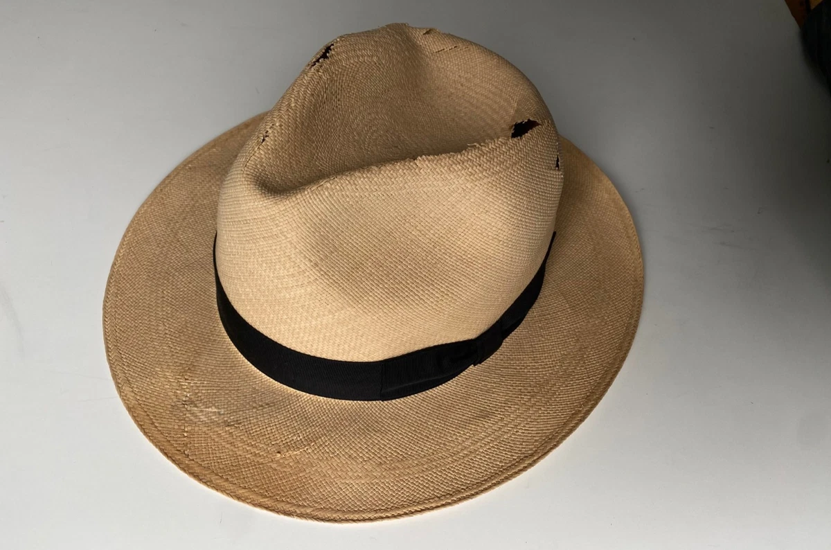 Vintage John Henry Panama Hat Tan Straw Hat with Colorful Band Multi-Color Straw Fedora/Trilby Vintage Hats for Women for  main image 3