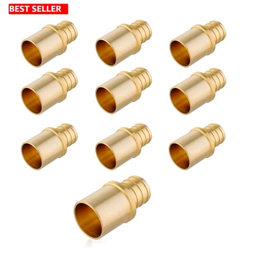 Brass Connector 10 Pcs 1/2 In Pex Male Sweat Crimp Compatible Systems