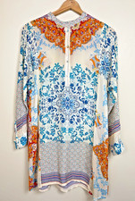 Johnny Was Women  s Pm Floral Artsy Tunic Dress Western Cupra Rayon Boho