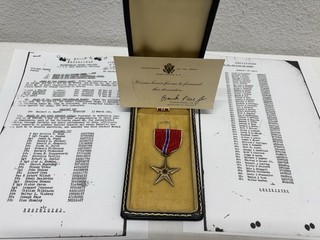 WW2 Medaglia Stella Bronzo Originale Con Nome 5° Divisione 2° Reggimento Co D.