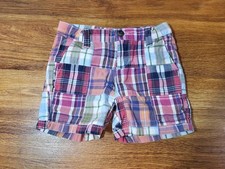 Janie Jack Size 18-24 M Pink Blue Madras Shorts
