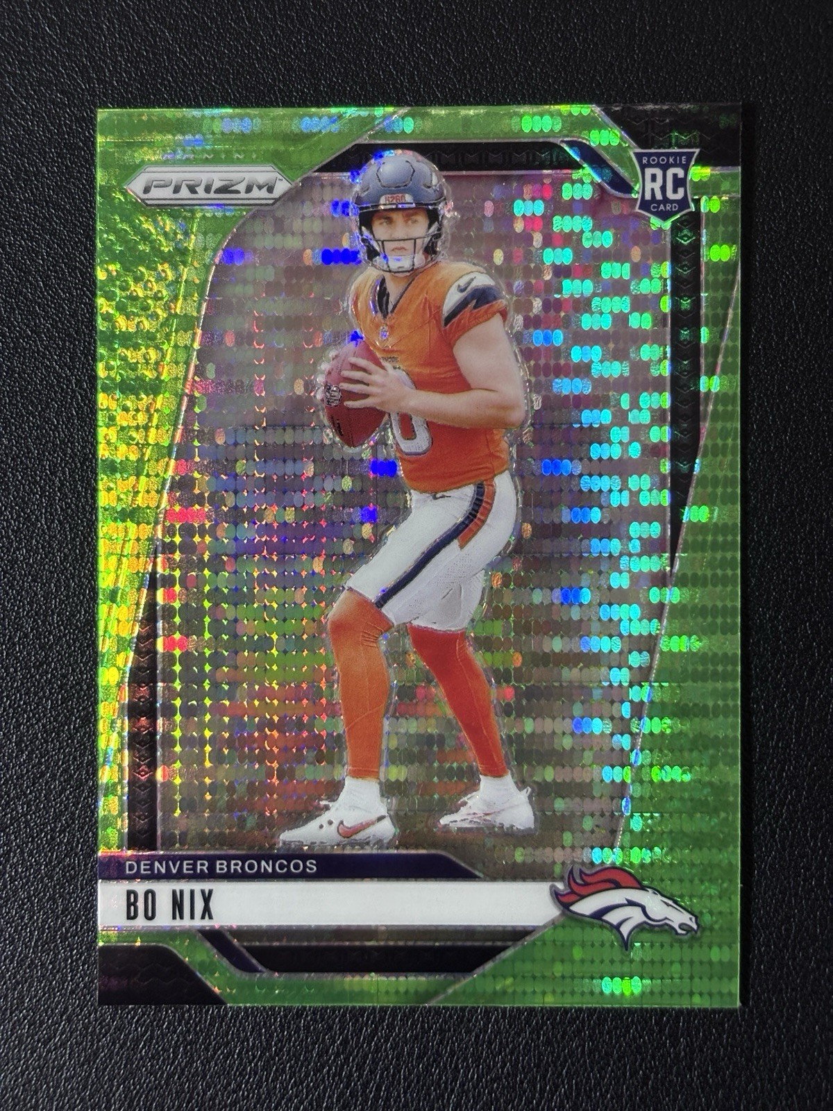 2024 Panini Prizm Rookies Neon Green Pulsar Prizm Bo Nix #309 Rookie RC