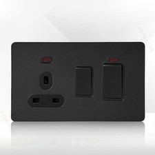 Black Toggle Light Switch 1-4 Gang 2 Way Brass Lever Retro Vintage Wall Switch