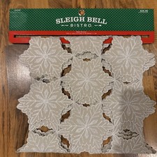 Hobby Lobby Sleigh Bell Bistro White Snowflakes Table Runner 70x14 Glitter New