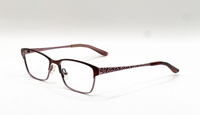 Chelsea Morgan CM 5005 BR RO Brown Rose Rectangle Eyeglass Frames 52-16-135