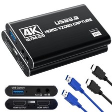 Guermok USB 3.0 HDMI Capture Card, 1080P 60FPS 2K30 Video Black