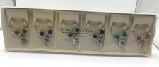 Pier 1 Imports Beaded Paisley Wine Glass Charms Set Of 6 Psychedelic Barware