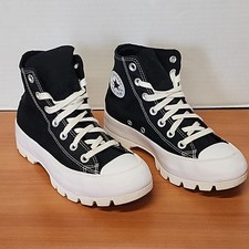 Converse Chuck Taylor All Star Lugged Heel Platform Black White 565901C Womens 6