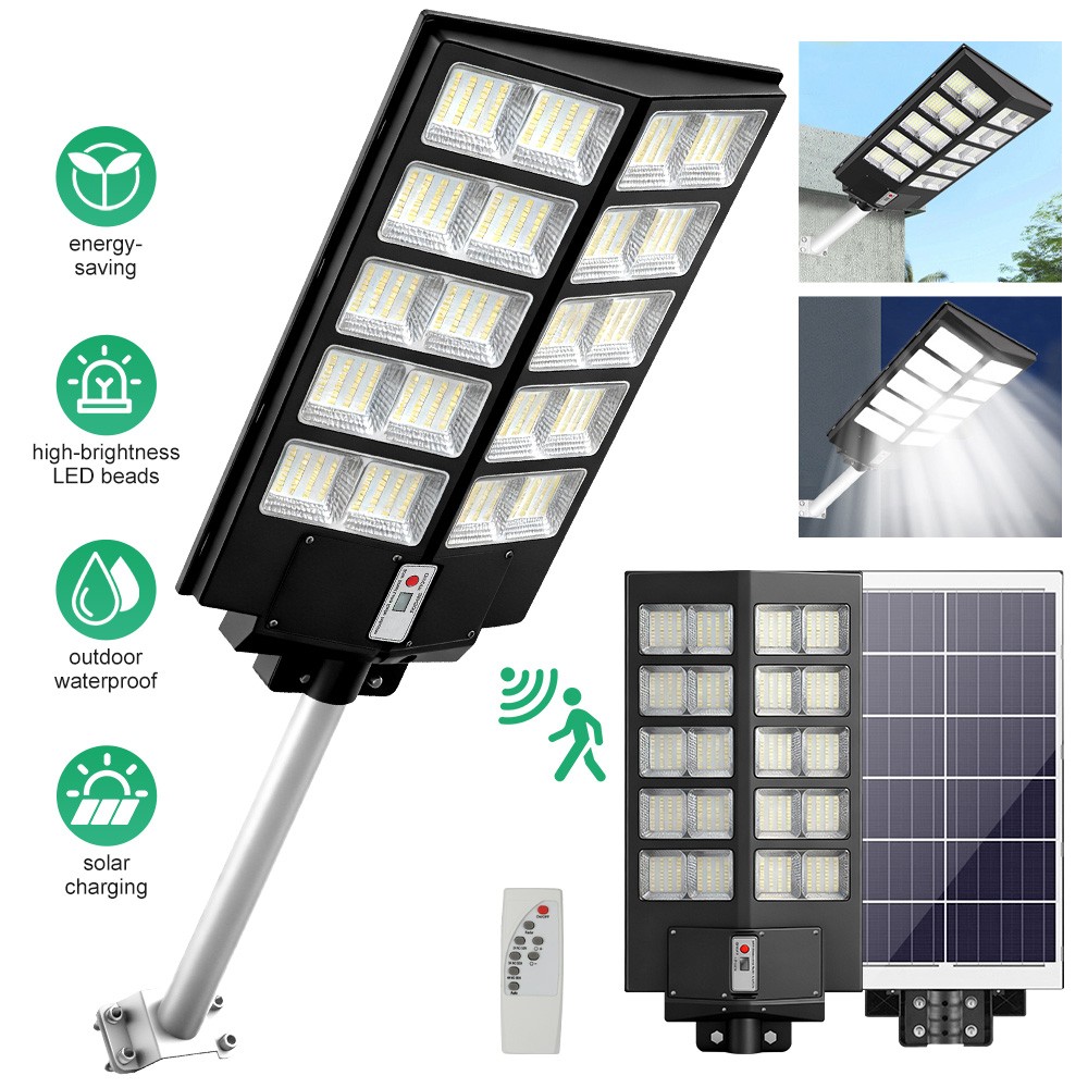 Commercial 10000000LM LED Outdoor Dusk to Dawn Solar Street Light Road Area Lamp