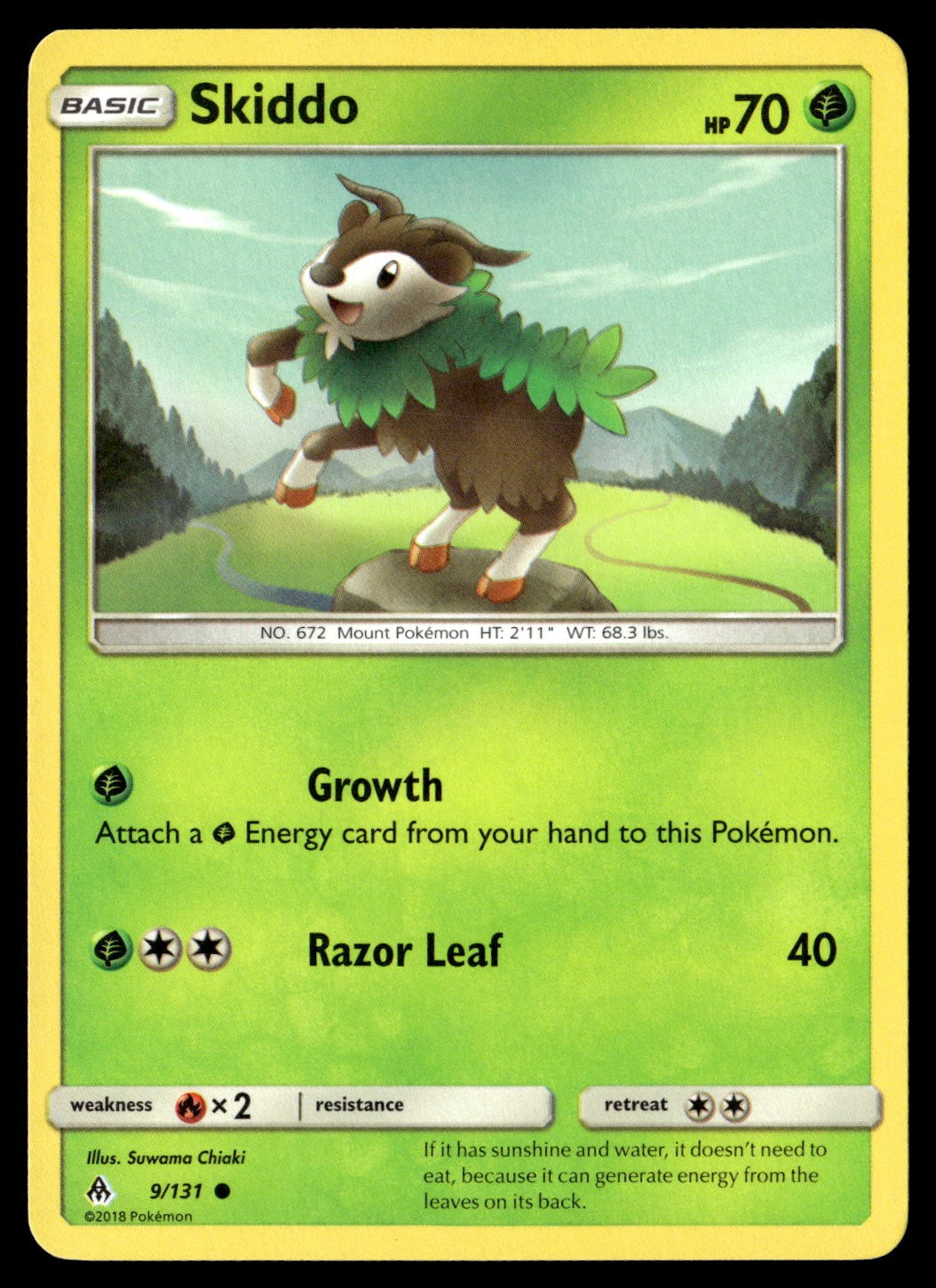 Skiddo 9/131 Common Forbidden Light Pokemon Lightly Played