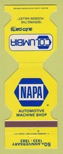 Matchbook Cover - Napa Auto Parts Columbia 1983 Hudson Saugerties Ny Matchbook Cover - Napa Auto Parts Columbia 1983 Hudson Saugerties Ny