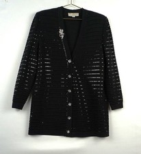 ST JOHN BUTTON WITH SPARKLES KNIT WOMEN JACKET SZ 6