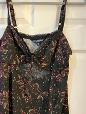 Torrid Nightfall Black Sleeveless Dress Floral Pattern Spaghetti Strap Size 0