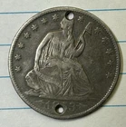 1853-O Seated Liberty Half Dollar Arrows And Rays VF Details Holed