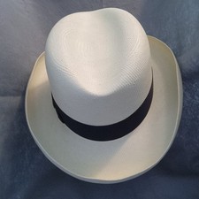 Dobbs Panama Hat Classic Homburg With Black Band XL 7 5/8