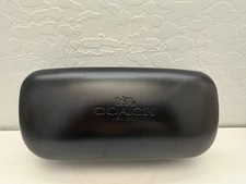 Coach Large Black Hard Leather Clamshell Case For Sunglasses With Cloth