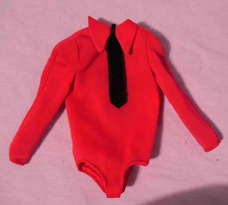 Vintage Barbie Clothes - MOD Era European Equestrian Barbie Red Tricot Blouse