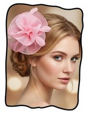 Fascinators Hat Feathers Cocktail Headband Tea Party One Size Nude Pink