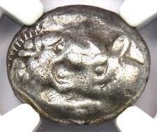 Lydia Kroisos Lion Bull AR Siglos Silver Croesus Coin 561 BC - Certified NGC VF
