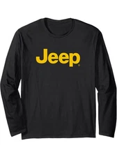 Jeep T-Shirt Men's Large  Black Long Sleeve Yellow Letters