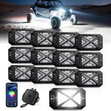 MICTUNING C4 RGBW LED Rock Lights, 12 Pods Underglow Neon Accent Lighting Kits