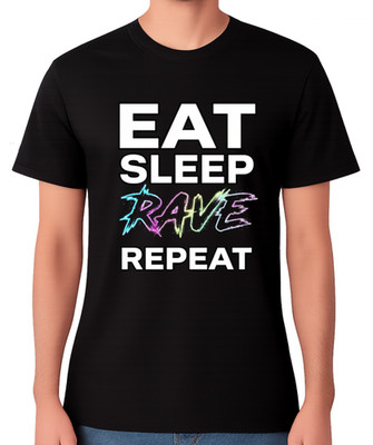 Eat Sleep Rave Repeat Unisex T-Shirt EDM Festival House Music Party Tee
