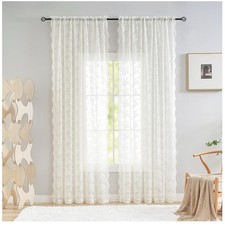 Vintage Lace Curtains 84" Long - Set of 2 Panels