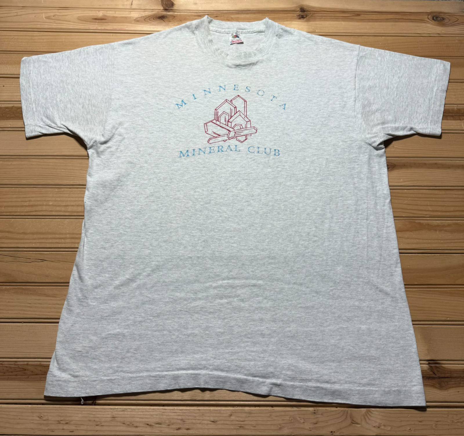 Vintage 80s 90s Minnesota Mineral Club Gem Crystals Quartz Rock Collector USA XL