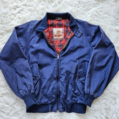 Vintage Baracuta G9 Harrington Jacket L Navy Check Cotton Rayon England
