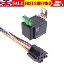 12V Automotive On/Off Fused Relay 30A 4-Pin with Holder Socket Auto Car UK-