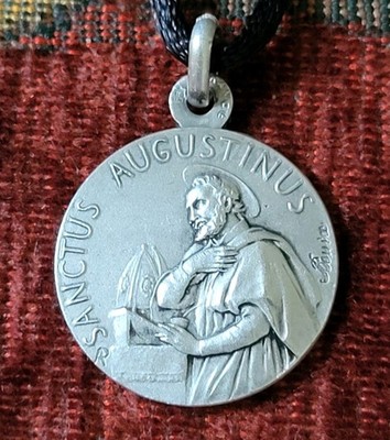 St. Augustine Sterling Vintage & New Medal Catholic France Bouix Penin Printers