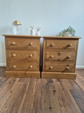 Pair of Solid Reclaimed Pine Bedside Cabinets