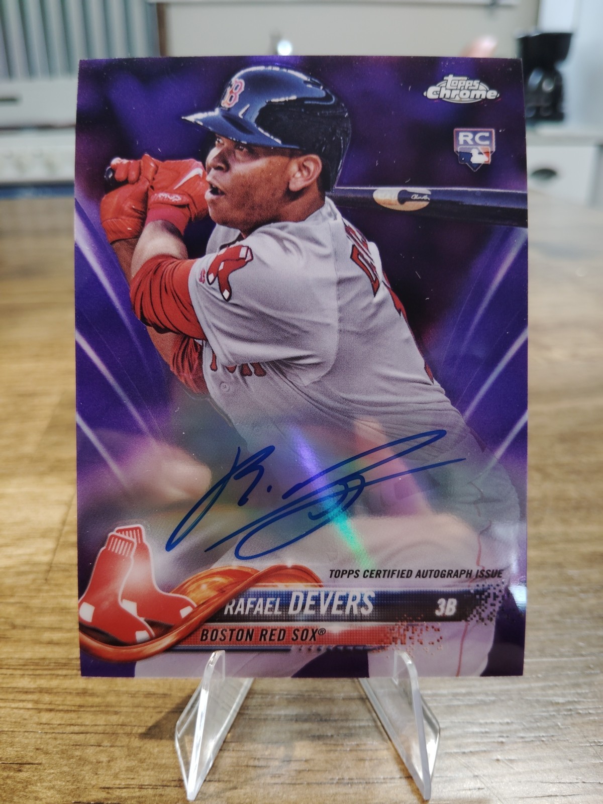 2018 Topps Chrome - Rookie Autographs Rafael Devers #RA-RD Purple Refractor /250