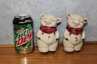 SWEET ! BIG! VINTAGE  Shawnee Pottery Large 5" Smiley Pig Salt & Pepper Shakers