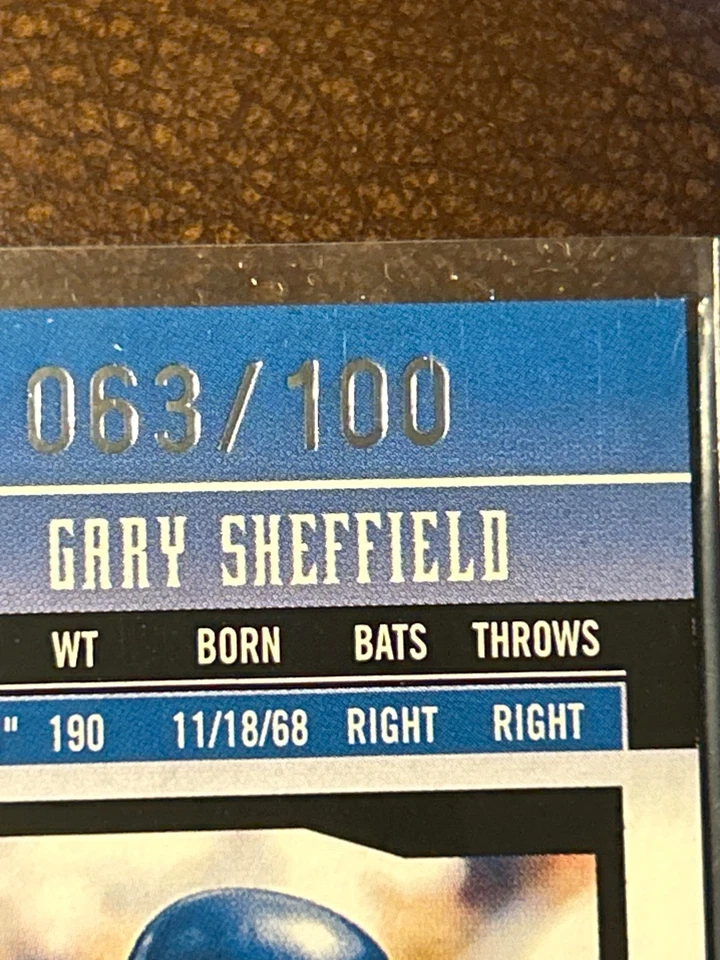 2003 Leaf Certified Materials Mirror Red Gary Sheffield Braves #'d 063/100 - Image 3 of 3