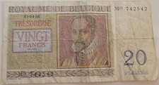1956 Belgium 20 Francs Banknote