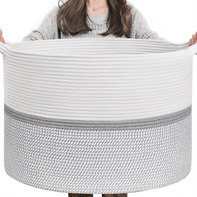 Cesta de cuerda de algodón para sala de estar para organizar  algodón US NEW