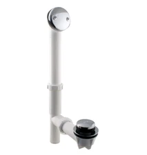 Bath Tub Waste Drain Plug Kit Heavy Duty Metal Trim Chrome Tip Toe Leak Free Use