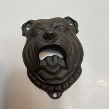 Bulldog Cast Iron Metal Wall Bottle Top Opener