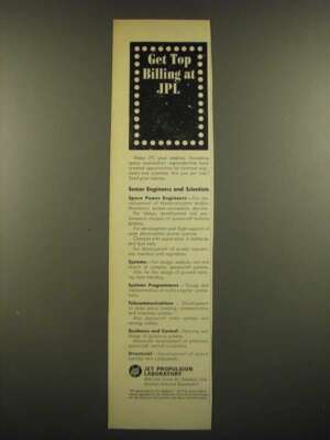 1966 JPL Jet Propulsion Laboratory Ad - Get Top Billing at JPL