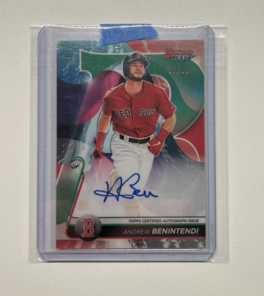 2020 Bowman's Best Auto Andrew Benintendi Green Refractor 38/99 - Image 3 of 3